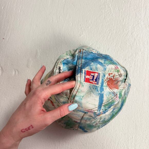 Wrangler Casey Jones Reversible Denim Paint Splatter Bucket Hat - Picture 5 of 7